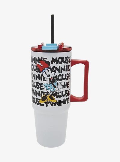 Disney Minnie Mouse Logo Straw Tumbler with Handle