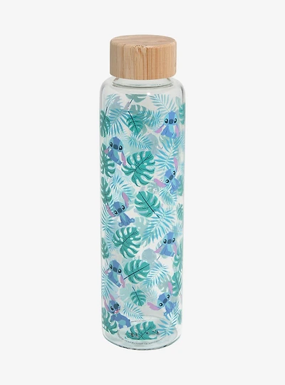 Disney Lilo & Stitch Palm Frond Stitch Glass Water Bottle