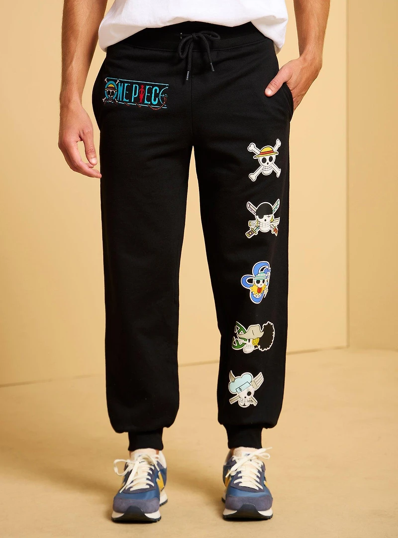 One Piece Jolly Roger Puff Print Joggers — BoxLunch Exclusive