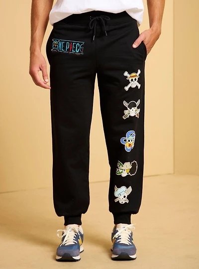 One Piece Jolly Roger Puff Print Joggers — BoxLunch Exclusive