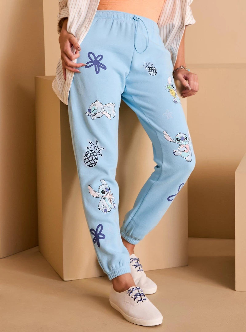 Disney Lilo & Stitch Floral Allover Print Women's Joggers - BoxLunch Exclusive
