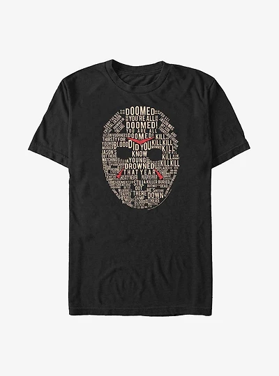 Friday the 13th Jason Text Mask Big & Tall T-Shirt