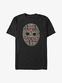 Friday the 13th Jason Text Mask Big & Tall T-Shirt