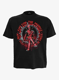 Deadpool Aim For The Middle Front Print T-Shirt