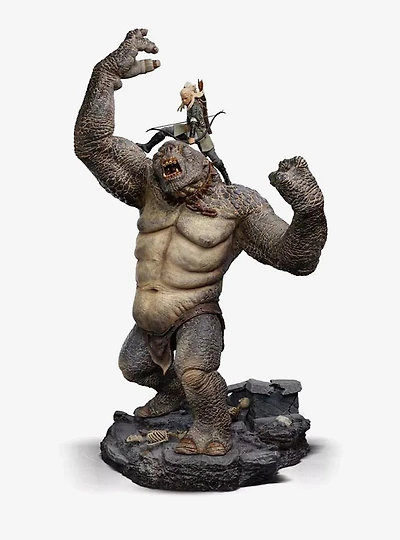 Iron Studios The Lord of the Rings Battle Diorama Series Cave Troll and Legolas Figure