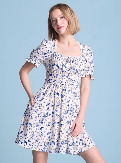 Disney Snow White and the Seven Dwarfs Floral Allover Print Dress — BoxLunch Exclusive