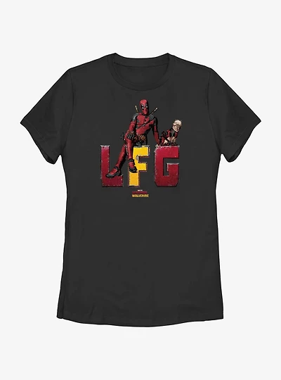 Deadpool & Wolverine LFG Sitting With Dogpool Womens T-Shirt