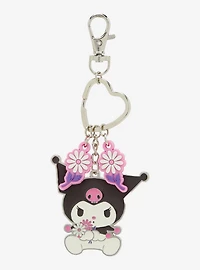 Sanrio Kuromi Floral Retro Multi Charm Keychain
