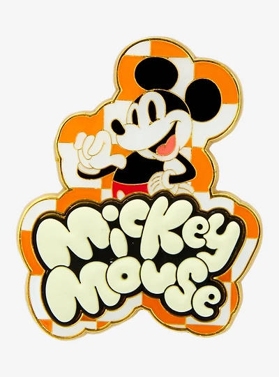 Loungefly Disney Mickey Mouse Checkered Portrait Enamel Pin - BoxLunch Exclusive