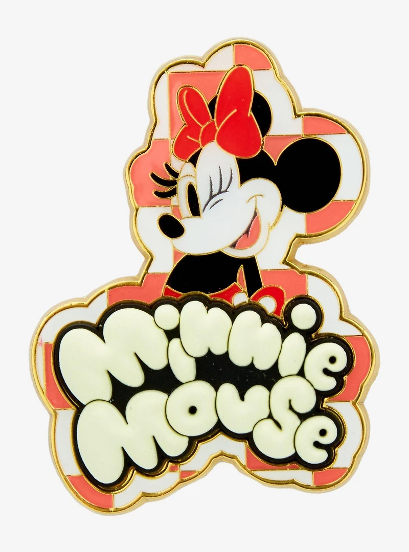 Loungefly Disney Minnie Mouse Checkered Portrait Enamel Pin - BoxLunch Exclusive