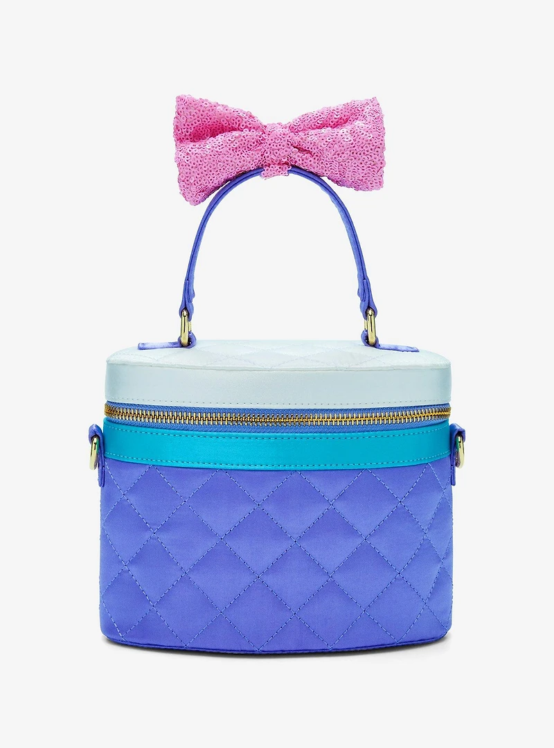 Loungefly Disney Daisy Duck 85th Anniversary Quilted Sequin Bow Crossbody Bag