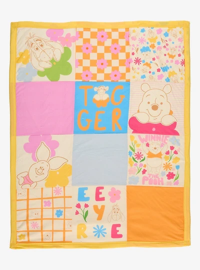 Disney Winnie the Pooh Floral Quilted Baby Blanket — BoxLunch Exclusive