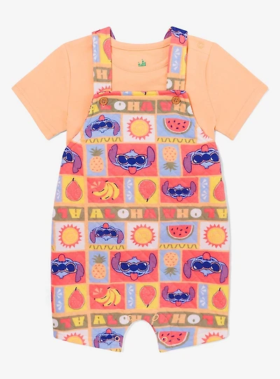 Disney Lilo & Stitch Aloha Fruit Infant T-Shirt and Overall Set