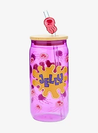 SpongeBob SquarePants Jellyfish Jelly Glass Cup with Straw - BoxLunch Exclusive