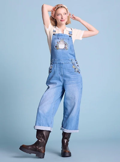Her Universe Studio Ghibli® My Neighbor Totoro Floral Embroidered Women's Overalls - BoxLunch Exclusive