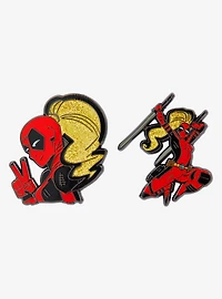 Marvel Deadpool Ladypool Glitter Enamel Pin Set - BoxLunch Exclusive