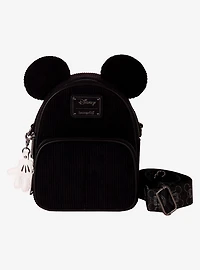 Loungefly Disney Mickey Mouse Corduroy Ears Mini Backpack Convertible Crossbody Bag