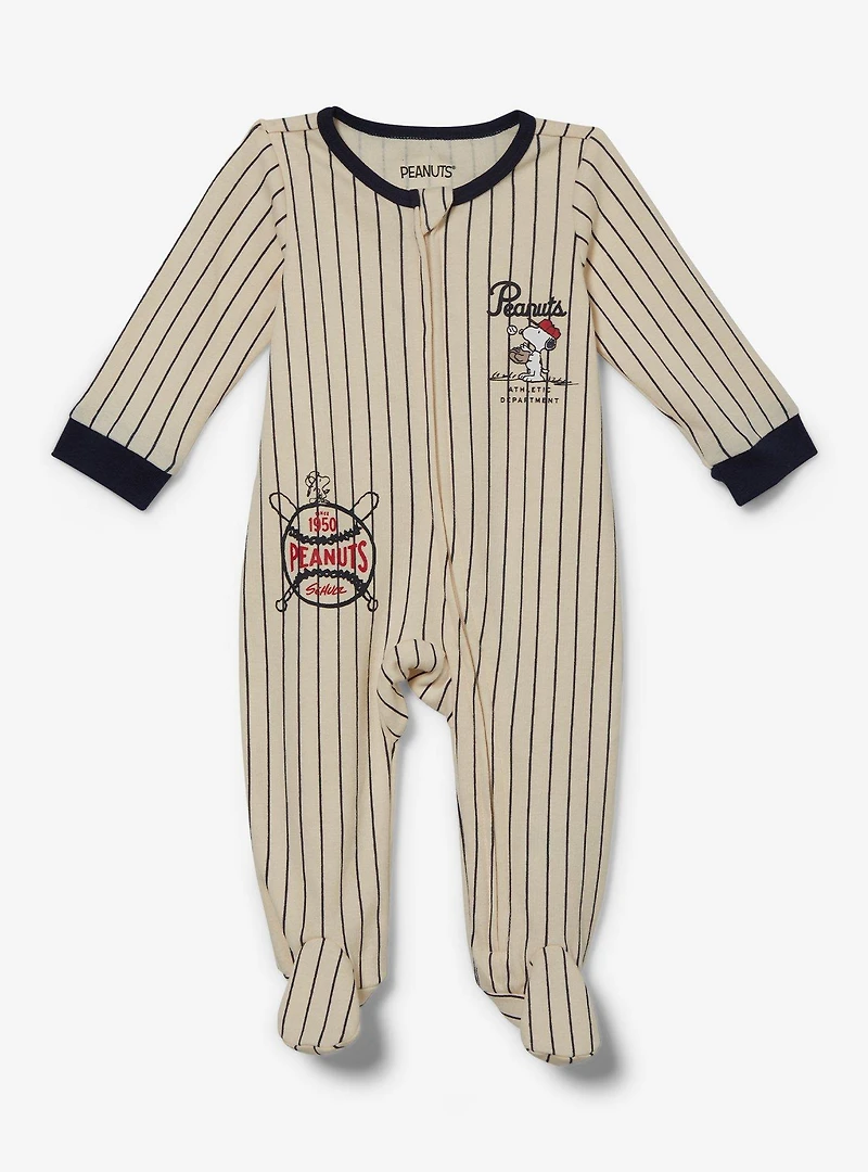 Peanuts Baseball Striped Infant One-Piece