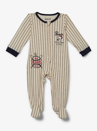 Peanuts Baseball Striped Infant One-Piece