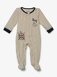 Peanuts Baseball Striped Infant One-Piece