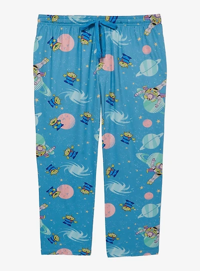 Disney Pixar Toy Story Buzz Lightyear and Aliens Allover Print Women's Plus Sleep Pants - BoxLunch Exclusive