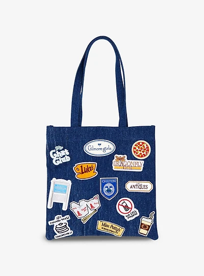 Gilmore Girls Stars Hollow Patches Denim Tote Bag — BoxLunch Exclusive
