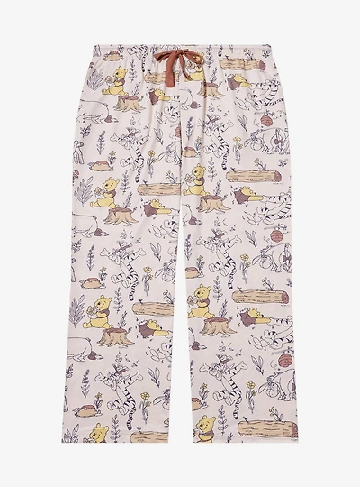 Disney Winnie the Pooh Illustrated Allover Print Women's Plus Sleep Pants — BoxLunch Exclusive