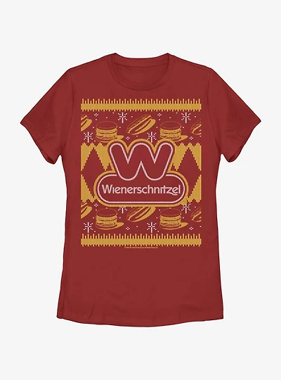 Wienerschnitzel Ugly Sweater Womens T-Shirt