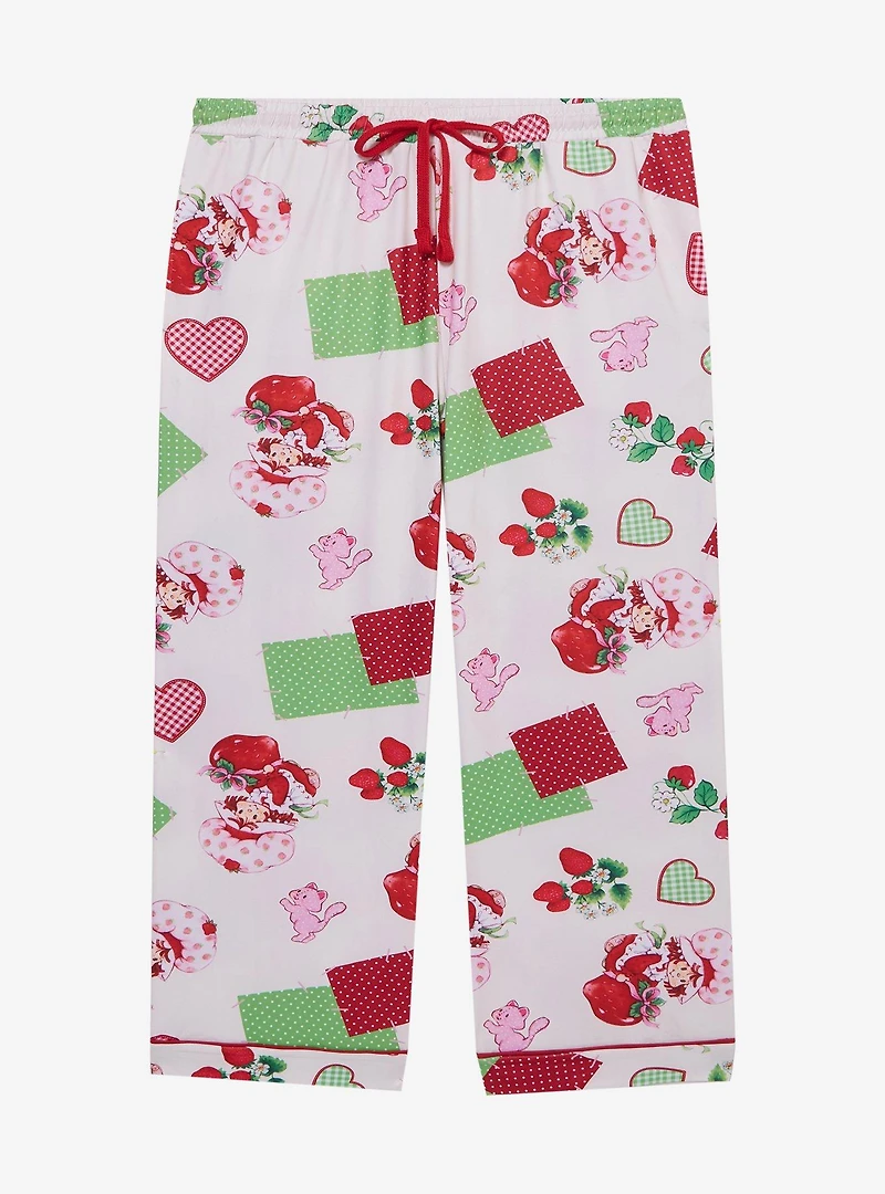 Strawberry Shortcake Patchwork Hearts Allover Print Women's Plus Sleep Pants - BoxLunch Exclusive