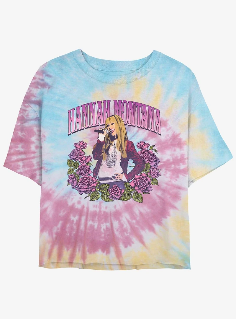 Hannah Montana Rose Portrait Tie Dye Crop Girls T-Shirt