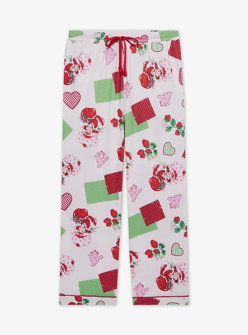 Strawberry Shortcake Patchwork Hearts Allover Print Women's Sleep Pants - BoxLunch Exclusive
