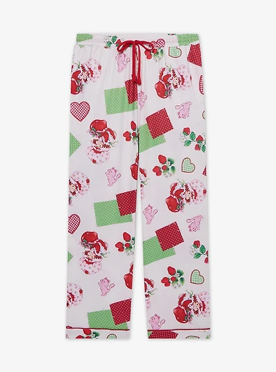 Strawberry Shortcake Patchwork Hearts Allover Print Women's Sleep Pants - BoxLunch Exclusive