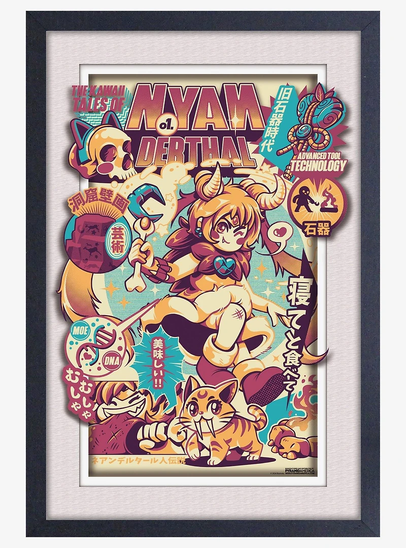 Ilustrata Nyanderthal Plexi Framed Poster