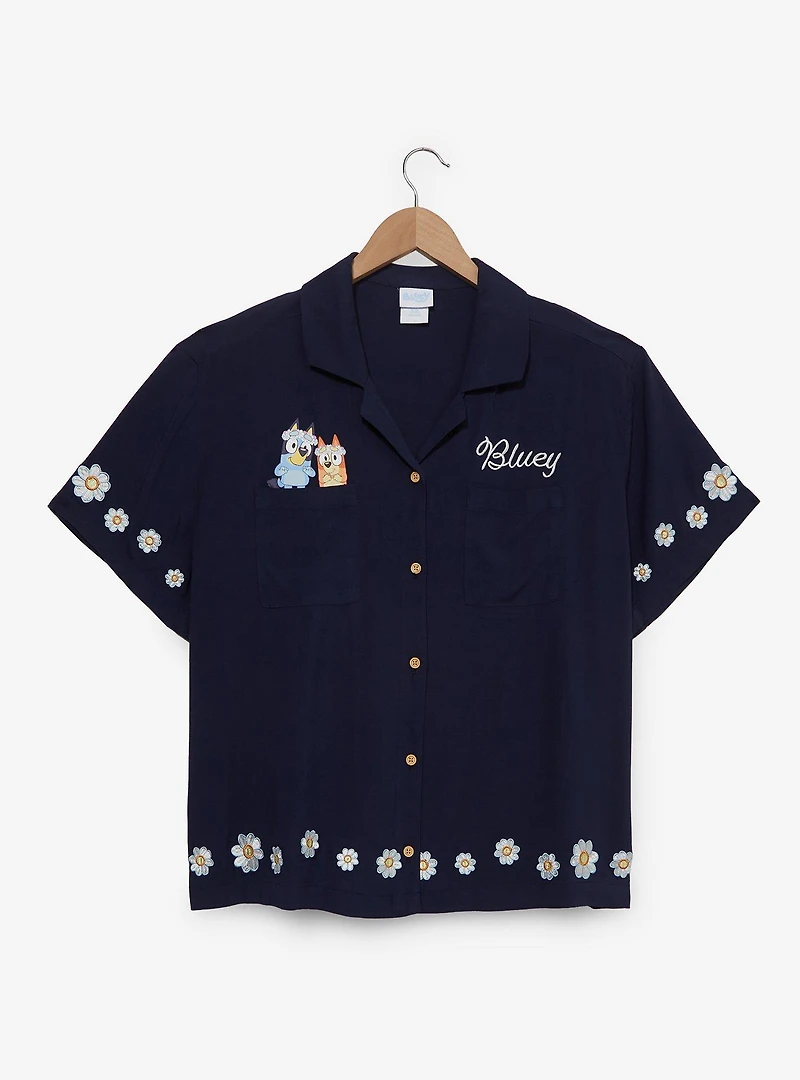 Bluey Bingo & Floral Women's Plus Woven Button-Up - BoxLunch Exclusive