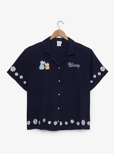 Bluey Bingo & Floral Women's Plus Woven Button-Up - BoxLunch Exclusive