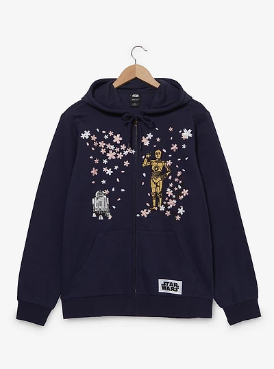 Star Wars R2-D2 & C-3PO Cherry Blossom Zippered Hoodie - BoxLunch Exclusive