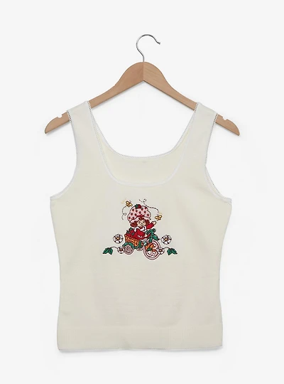 Strawberry Shortcake Bicycle Embroidered Women's Tank Top