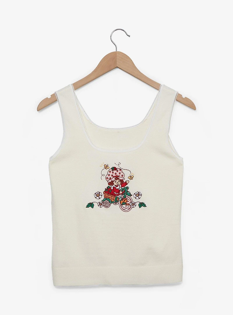 Strawberry Shortcake Bicycle Embroidered Women's Plus Tank Top