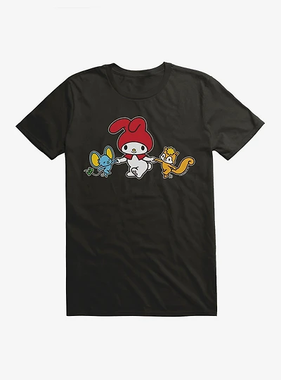 My Melody Dancing With Flat And Risu T-Shirt