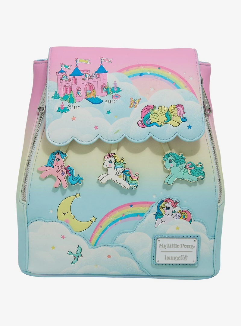 Loungefly My Little Pony Cloud Scene Drawstring Mini Backpack
