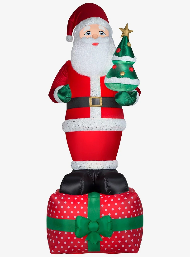 Luxe Santa on Gift Box Airblown