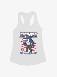 Street Sharks Ripster Let's Kick Some Fin Womens Tank Top