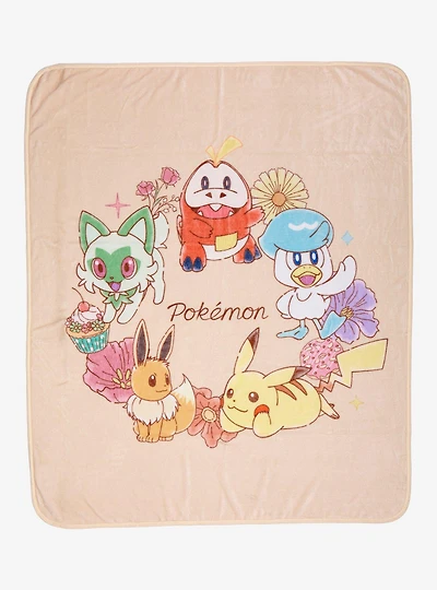 Pokémon Floral Group Portrait Fleece Throw