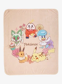 Pokémon Floral Group Portrait Fleece Throw