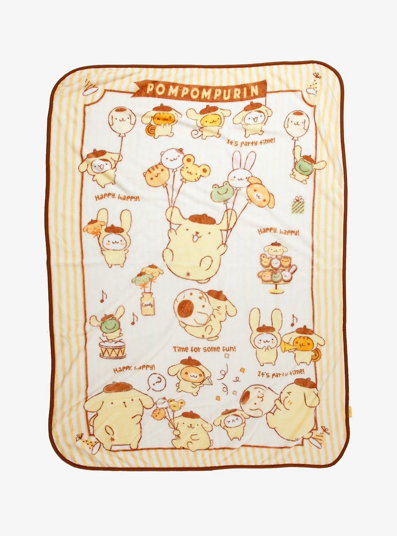 Sanrio Pompompurin Party Fleece Throw — BoxLunch Exclusive