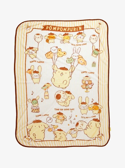 Sanrio Pompompurin Party Fleece Throw — BoxLunch Exclusive