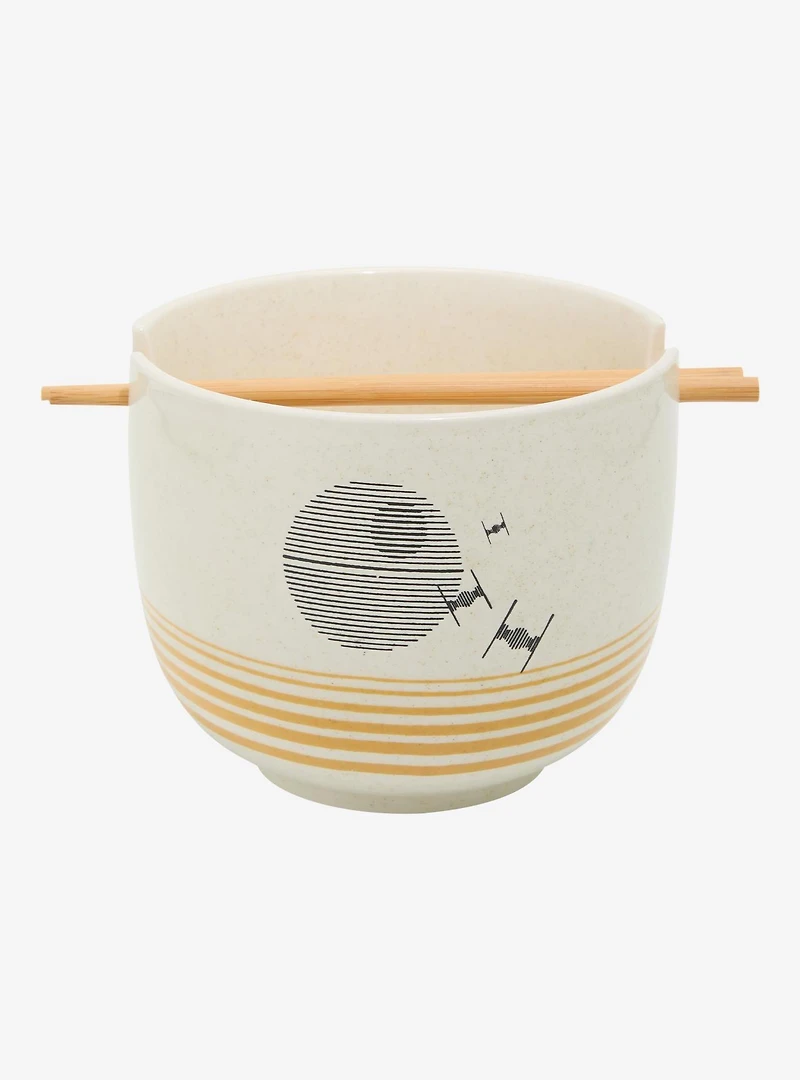 Star Wars Death Star Striped Ramen Bowl with Chopsticks