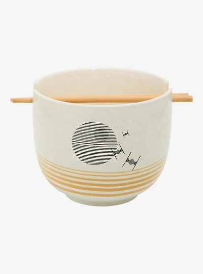 Star Wars Death Star Striped Ramen Bowl with Chopsticks