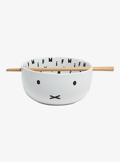 Miffy Face Ramen Bowl with Chopsticks
