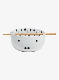 Miffy Face Ramen Bowl with Chopsticks